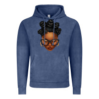Vintage Denim afro woman with bantu knots Vintage Hoodie - texasbilliewilder