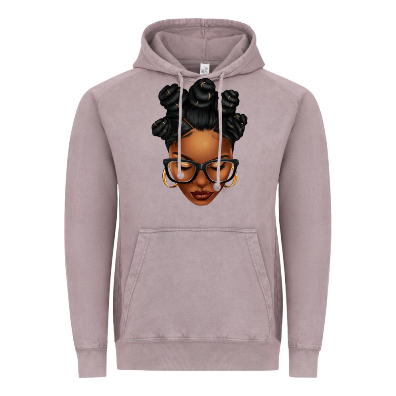 Afro Woman With Bantu Knots Vintage Hoodie by texasbilliewilder | Teevron
