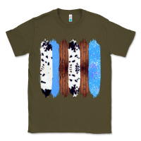 Army Green Western Farm Life Cowhide Wood Blue Glitter Brush Stroke Classic Tee - Bettercallsaul