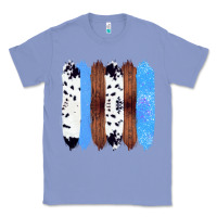 Colony Blue Western Farm Life Cowhide Wood Blue Glitter Brush Stroke Classic Tee - Bettercallsaul