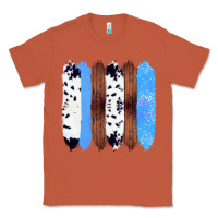 Copper Western Farm Life Cowhide Wood Blue Glitter Brush Stroke Classic Tee - Bettercallsaul