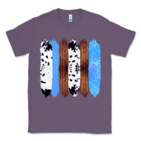Lavender Western Farm Life Cowhide Wood Blue Glitter Brush Stroke Classic Tee - Bettercallsaul