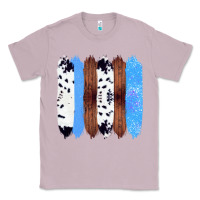 Lilac Western Farm Life Cowhide Wood Blue Glitter Brush Stroke Classic Tee - Bettercallsaul