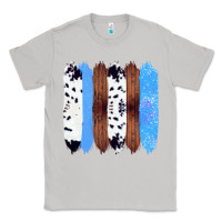 Moon Dust Western Farm Life Cowhide Wood Blue Glitter Brush Stroke Classic Tee - Bettercallsaul