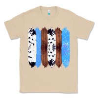 Mushroom Western Farm Life Cowhide Wood Blue Glitter Brush Stroke Classic Tee - Bettercallsaul