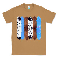 Toasted Coconut Western Farm Life Cowhide Wood Blue Glitter Brush Stroke Classic Tee - Bettercallsaul