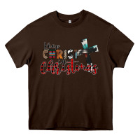 Chocolate Brown keep christ in christmas Heavy Core Tee - CowhideDigitalArt