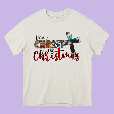 Keep Christ In Christmas Heavy Core Tee Designed By Cowhidedigitalart