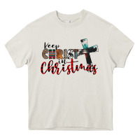Cream keep christ in christmas Heavy Core Tee - CowhideDigitalArt