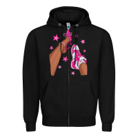 Black afro sneakers and heels Zipper Hoodie - NancyCooperArtShop