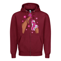 Burgundy afro sneakers and heels Zipper Hoodie - NancyCooperArtShop