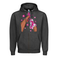 Charcoal Heather afro sneakers and heels Zipper Hoodie - NancyCooperArtShop