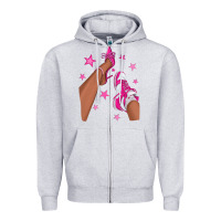 Heather Grey afro sneakers and heels Zipper Hoodie - NancyCooperArtShop