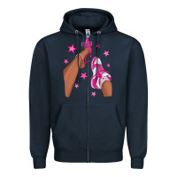Navy afro sneakers and heels Zipper Hoodie - NancyCooperArtShop