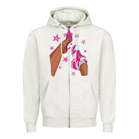 Oatmeal Heather afro sneakers and heels Zipper Hoodie - NancyCooperArtShop