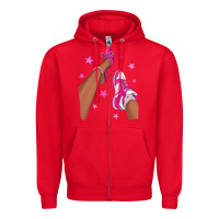 Red afro sneakers and heels Zipper Hoodie - NancyCooperArtShop