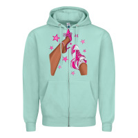 Seafoam afro sneakers and heels Zipper Hoodie - NancyCooperArtShop