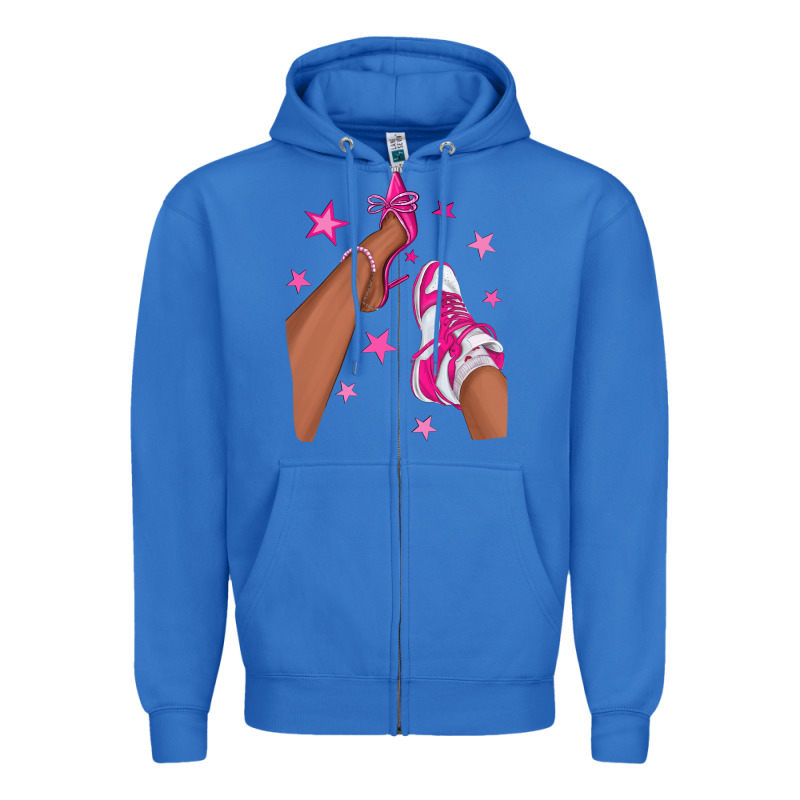 Afro Sneakers And Heels Zipper Hoodie by NancyCooperArtShop | Teevron