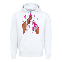 White afro sneakers and heels Zipper Hoodie - NancyCooperArtShop