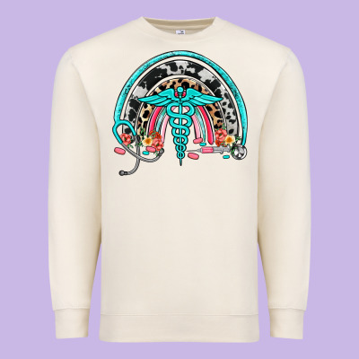 Nurse Rainbow Premium Sweatshirt Designed By Nancycooperartshop