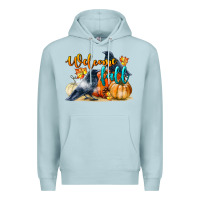 Blue Mist Welcome Fall With Crow Premium Hoodie - LillyAllenDesigns