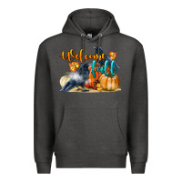 Charcoal Heather Welcome Fall With Crow Premium Hoodie - LillyAllenDesigns