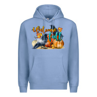 Colony Blue Welcome Fall With Crow Premium Hoodie - LillyAllenDesigns