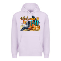 Lilac Welcome Fall With Crow Premium Hoodie - LillyAllenDesigns