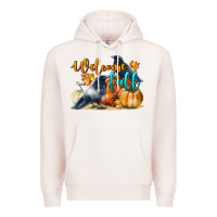 Pale Pink Welcome Fall With Crow Premium Hoodie - LillyAllenDesigns