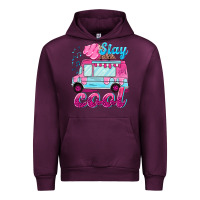 Mauve Wine Stay cool with ice cream van summer Urban Hoodie - NancyCooperArtShop