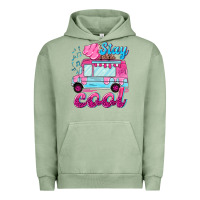 Pigment Oil Green Stay cool with ice cream van summer Urban Hoodie - NancyCooperArtShop