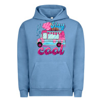 Pigment Pebble Blue Stay cool with ice cream van summer Urban Hoodie - NancyCooperArtShop