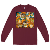 Burgundy autumun distressed tumbler Long Sleeve Tee - BundleAndBundleShop