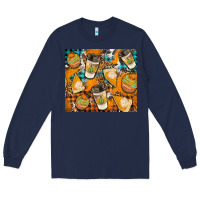 Navy autumun distressed tumbler Long Sleeve Tee - BundleAndBundleShop