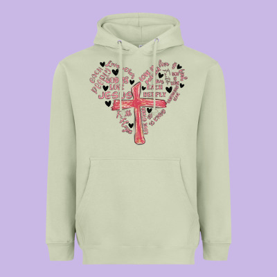 Retro Christian Valentine Heavyweight Hoodie Designed By Maliassmallbusiness