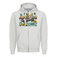 Dove Grey adulting is some bullshit Zipper Hoodie - NancyCooperArtShop