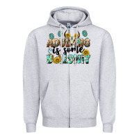 Heather Grey adulting is some bullshit Zipper Hoodie - NancyCooperArtShop