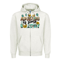 Oatmeal Heather adulting is some bullshit Zipper Hoodie - NancyCooperArtShop