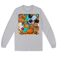Moon Dust autumn cows seamless pattern Long Sleeve Tee - BundleAndBundleShop