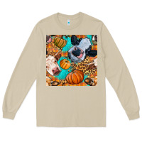 Mushroom autumn cows seamless pattern Long Sleeve Tee - BundleAndBundleShop