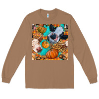Toasted Coconut autumn cows seamless pattern Long Sleeve Tee - BundleAndBundleShop