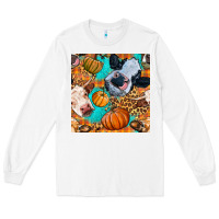White autumn cows seamless pattern Long Sleeve Tee - BundleAndBundleShop