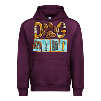 Mauve Wine Dog Mini with Paw Urban Hoodie - texasbilliewilder