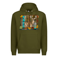 Army Green White Tailed Buck Fall Premium Hoodie - LillyAllenDesigns