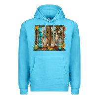 Ocean Blue White Tailed Buck Fall Premium Hoodie - LillyAllenDesigns