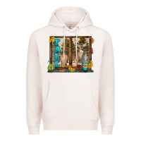 Pale Pink White Tailed Buck Fall Premium Hoodie - LillyAllenDesigns