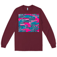 Burgundy usa flag Long Sleeve Tee - AdoDesignShop