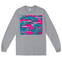 Heather Grey usa flag Long Sleeve Tee - AdoDesignShop
