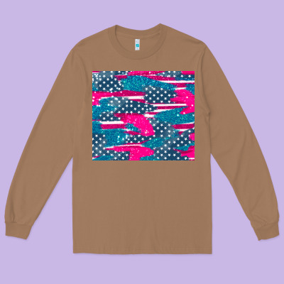 Usa Flag Long Sleeve Tee Designed By Adodesignshop