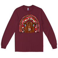 Burgundy valentines red angus rainbow Long Sleeve Tee - JahusDesignShop